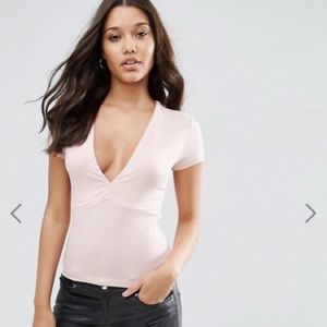 Asos Soft Pink Top with Deep Plunge